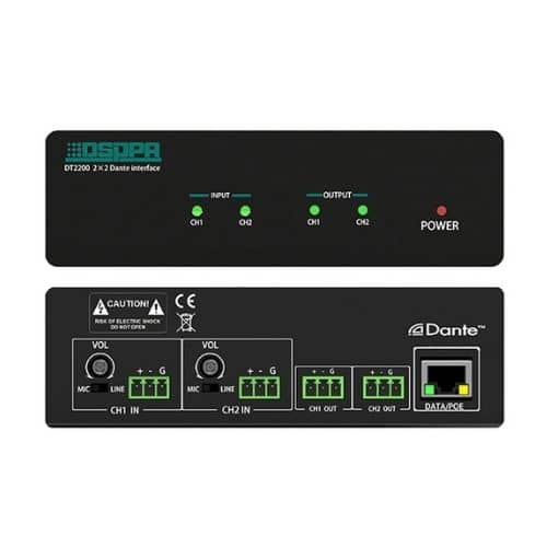 DSPPA DT2200 IP-Based Dante Audio Terminal